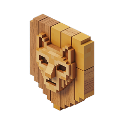 3D Voxel Skull Icon - Isometric Blocky Design