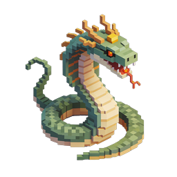 Voxel Snake 3D Pixel Art Game Icon | Isometrischer Serpent