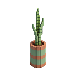 Voxel Snake Plant Icon - 3D Isometric Houseplant
