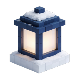 Icône de lanterne de neige Voxel d'hiver - Design 3D isométrique