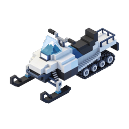 Moto de neve voxel – ícone 3D pixel art