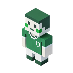 Isometric Voxel Soccer Player Icon - Minecraft Style