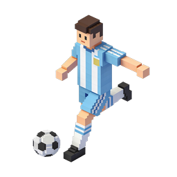 Voxel Soccer Player 3D Icon - Football Character