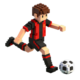 Voxel Soccer Player 3D Icon - Football Sports Character