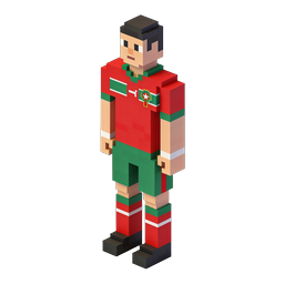 Voxel Soccer Player 3D Block Character Icon
