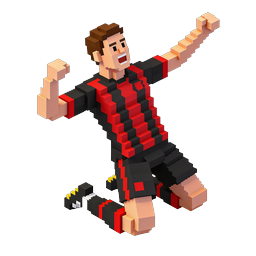 Voxel Soccer Player Icon - Dynamic 3D Football Character