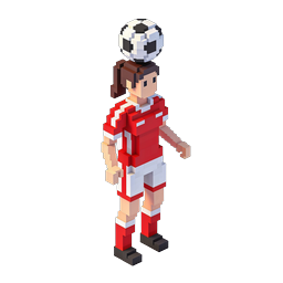 Voxel Soccer Player Icon - 3D Football Character