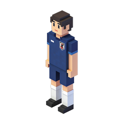 Voxel Soccer Player 3D Character Icon