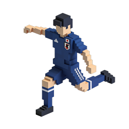 Voxel Soccer Player 3D Pixel Character Icon