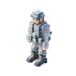 Voxel 士兵角色图标 - 3D 等轴测军事人物