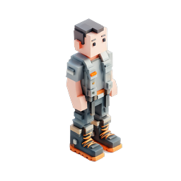 Voxel Soldier Character Icon | 3D Blocky Military Figure