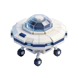 Ícone 3D de rover espacial voxel - módulo lunar futurista