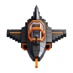Voxel Spaceship 3D Icon for Sci-Fi Gaming Projects