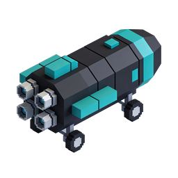 Voxel Spaceship Icon - 3D Pixel Art Rocket