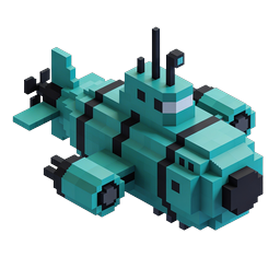 Voxel Spaceship Icon - 3D Isometric Spacecraft