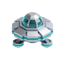 Voxel Spaceship Icon - Futuristic 3D Sci-Fi Vehicle