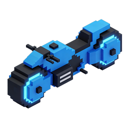 Voxel Spaceship Icon - Blue Sci-Fi Spacecraft Illustration