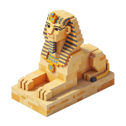 Voxel Sphinx of Giza - 3D Isometric Egyptian Icon
