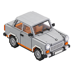 Voxel Sports Car 3D Pixel Art Icon
