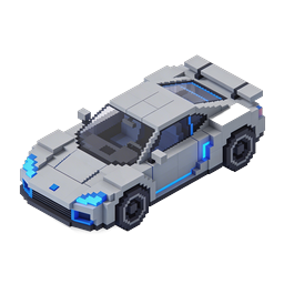 Voxel Sports Car 3D Pixel Art Icon