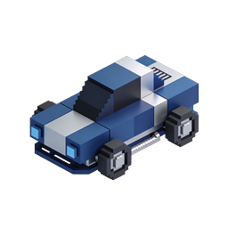 Voxel Sports Car Icon | 3D Block Racing Vehicle