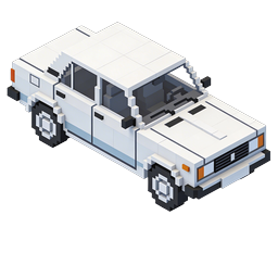 Isometric Voxel Sports Car Pixel Art Icon