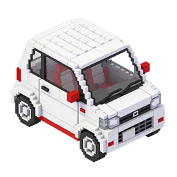 Voxel Sports Car 3D Pixel Art Icon