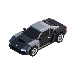 Voxel Sports Car - Isometric 3D Pixel Art Icon
