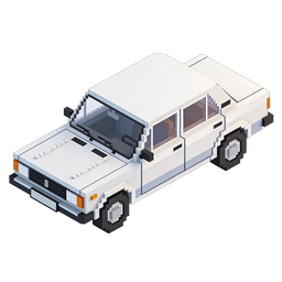 Voxel Sports Car Isometric 3D Icon | Pixel Art Vehicle
