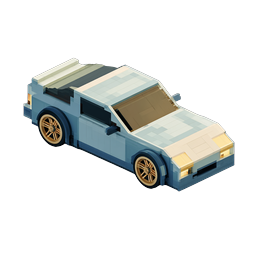 Voxel Sports Car 3D Isometric Icon for Gaming & Design