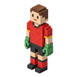 Voxel Sports Character Icon - 3D Pixel Art Avatar