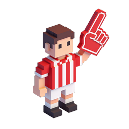 Voxel Sports Fan with Foam Finger Icon