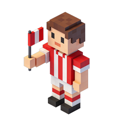 Icône 3D isométrique de personnage de fan de sport Voxel