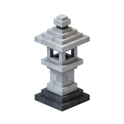 Voxel Japanese Stone Lantern 3D Icon - Isometric Block Design