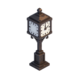 Icône 3D Isométrique d'Horloge de Rue Voxel