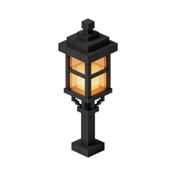 Voxel Street Lamp Icon - 3D Isometric Block Light