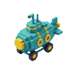 Voxel Submarine 3D Icon - Isometric Block Style