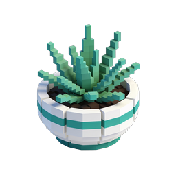 Ícone de Planta Suculenta Voxel - Design Botânico 3D Isométrico