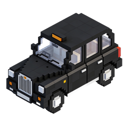 Voxel SUV Icon - 3D Isometric Pixel Art Vehicle