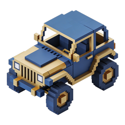 Voxel 3D SUV Truck Icon - Isometric Off-Road Vehicle