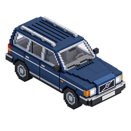 ไอคอนรถ SUV แบบ Voxel - ดีไซน์พิกเซลอาร์ตแบบ Isometric