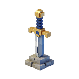 Icône 3D isométrique d'épée Voxel pour le gaming