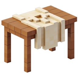 Voxel Table Icon | 3D Isometric Block Furniture Design
