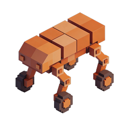 Icono 3D Pixel Art Criatura Tanque Voxel