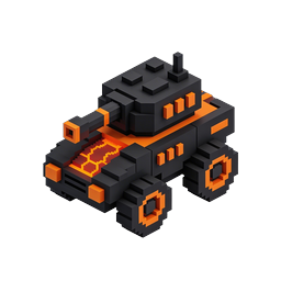 Voxel Tank 3D Icon - Isometric Military Vehicle Design