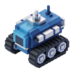 Voxel Tank Isometric 3D Icon | Military Game Asset