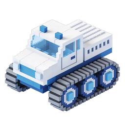 Ícone de Tanque Voxel Isométrico - Design de Veículo Militar 3D