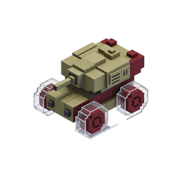 Ícone 3D de tanque militar isométrico voxel