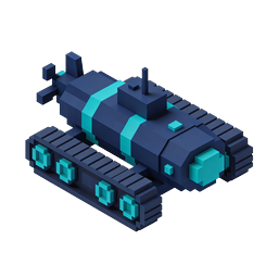 Isometric Voxel Tank Military Vehicle Icon