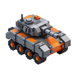 Voxel 3D Tank Military Vehicle Icon - Isometric Design